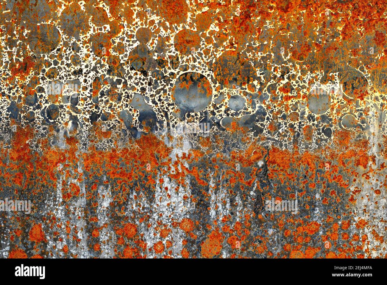 Ruggine e macchie di vernice Foto Stock