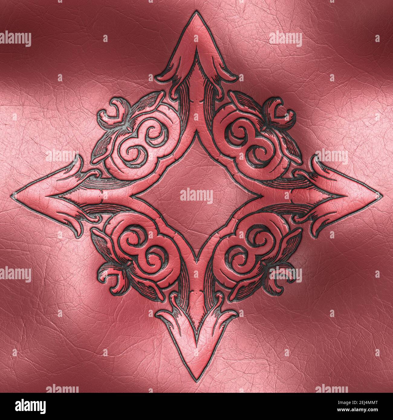 Rendering 3D di piastrelle di fondo in plastica con vintageornamento in rilievo Foto Stock