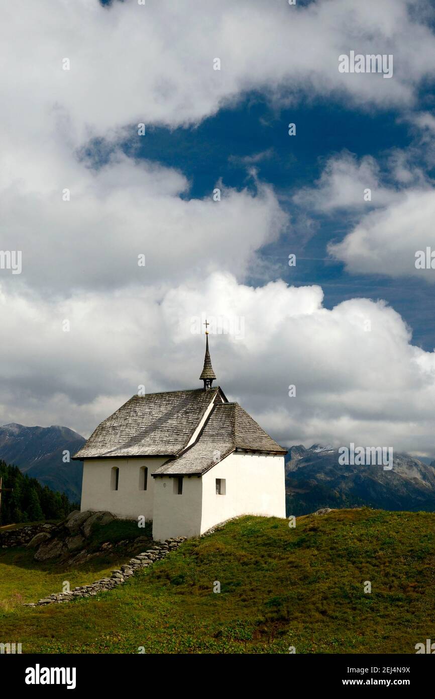 Cappella a Bettmeralp, Goms, Canton Vallese, Svizzera Foto Stock