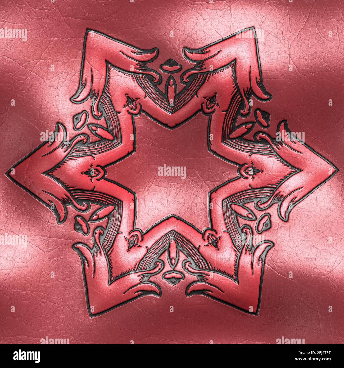 Rendering 3D di piastrelle di fondo in plastica con vintageornamento in rilievo Foto Stock