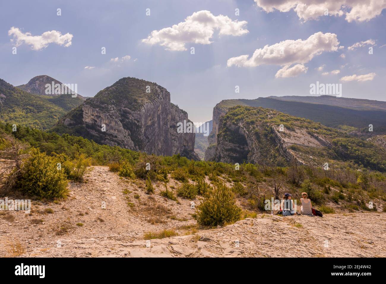 Giornata di sole a Point Sublime in Verdon Gorge, Francia Foto Stock
