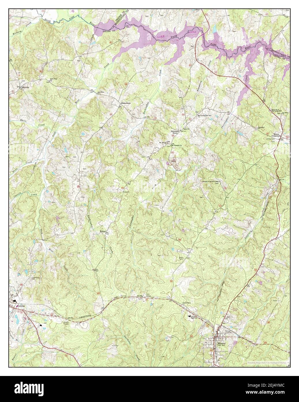 Mineral, Virginia, mappa 1969, 1:24000, Stati Uniti d'America da Timeless Maps, dati U.S. Geological Survey Foto Stock