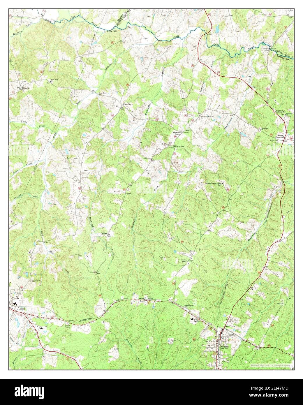 Mineral, Virginia, mappa 1969, 1:24000, Stati Uniti d'America da Timeless Maps, dati U.S. Geological Survey Foto Stock
