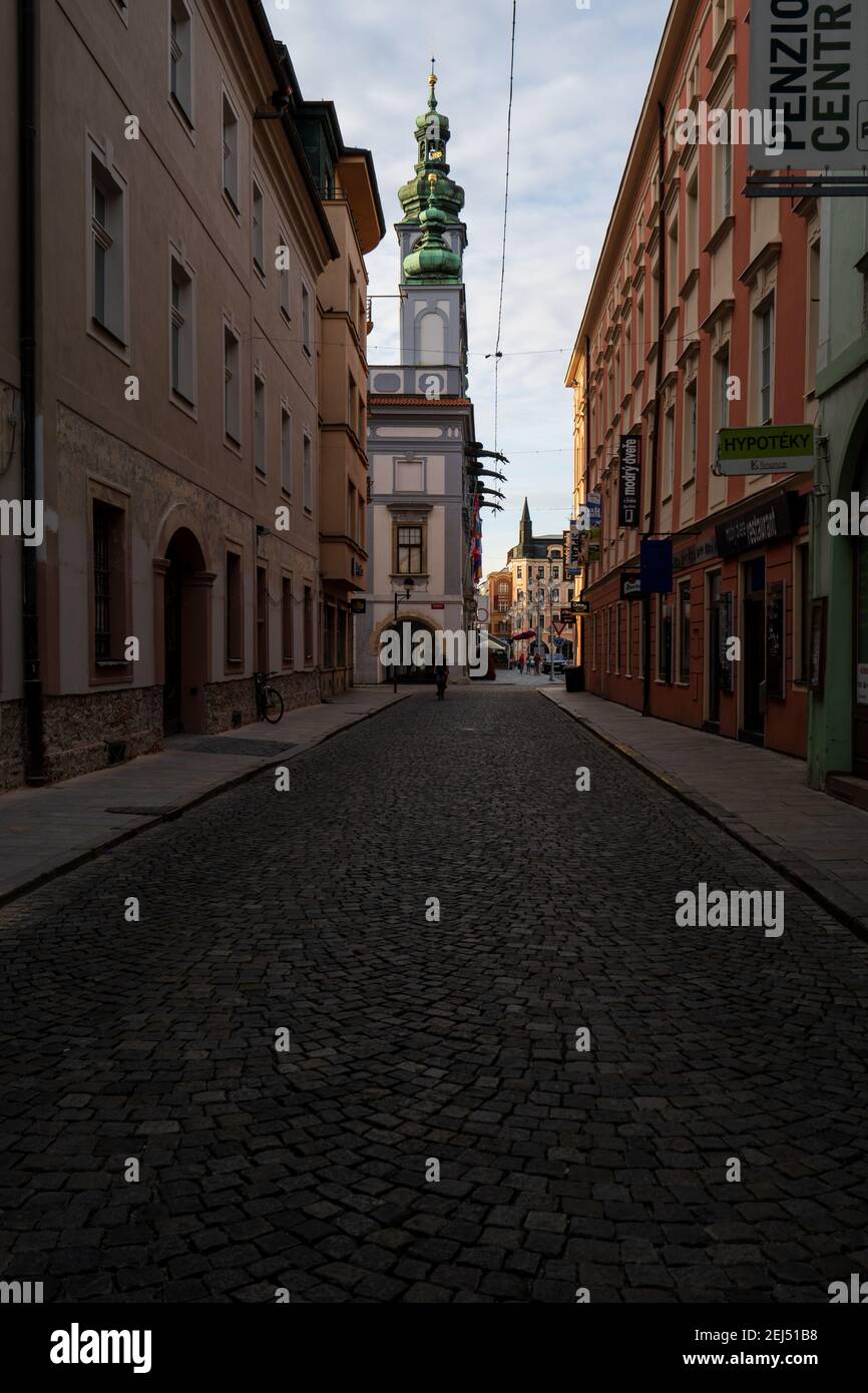 Centro storico di Ceske Budejovice, Czechia Foto Stock