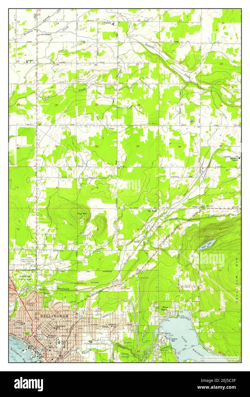 Bellingham North, Washington, map 1954, 1:24000, United States of America by Timeless Maps, data U.S. Geological Survey Foto Stock