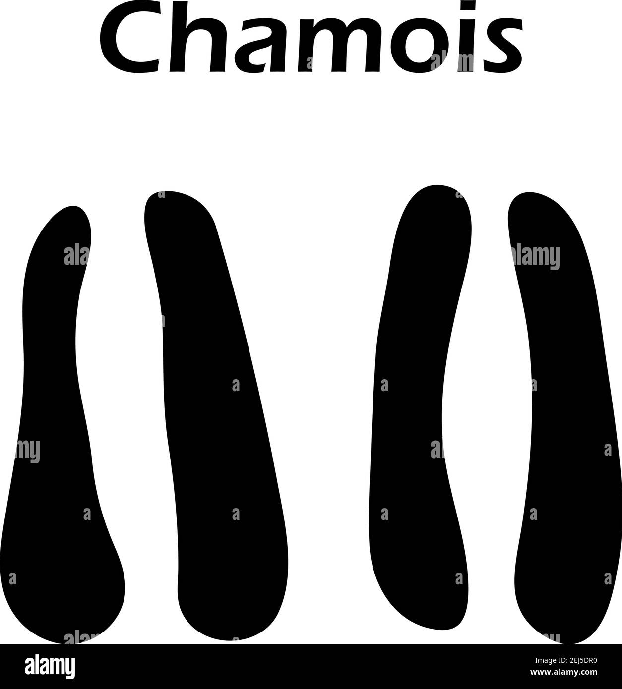 Footprint del camoscio. Silhouette nera Design. Illustrazione Vettoriale. Illustrazione Vettoriale