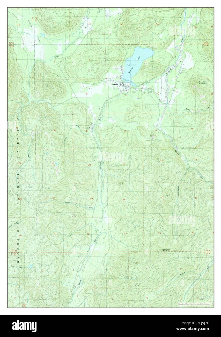 Mineral, Washington, mappa 1987, 1:24000, Stati Uniti d'America da Timeless Maps, dati U.S. Geological Survey Foto Stock