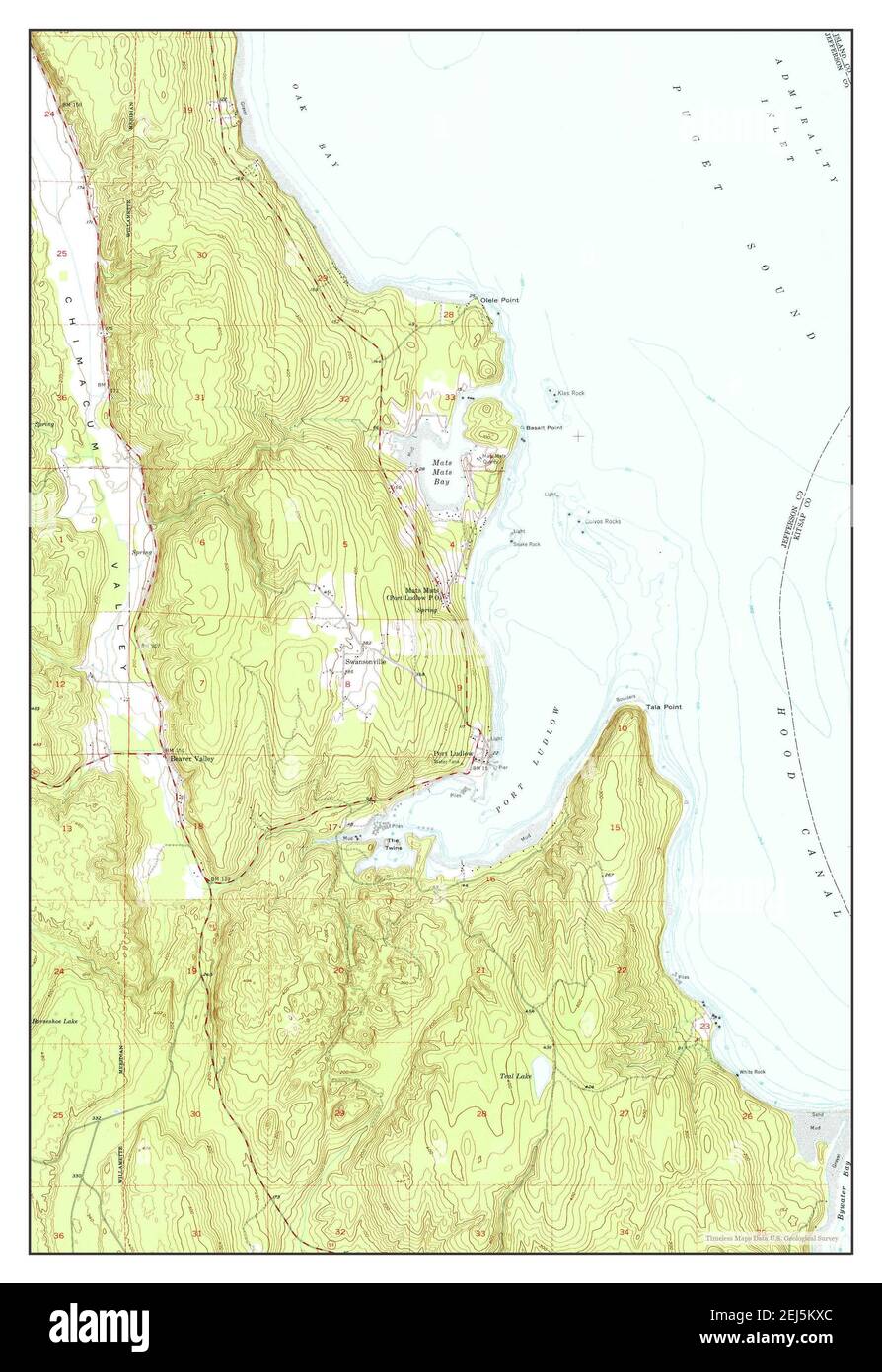 Port Ludlow, Washington, mappa 1953, 1:24000, Stati Uniti d'America da Timeless Maps, dati U.S. Geological Survey Foto Stock