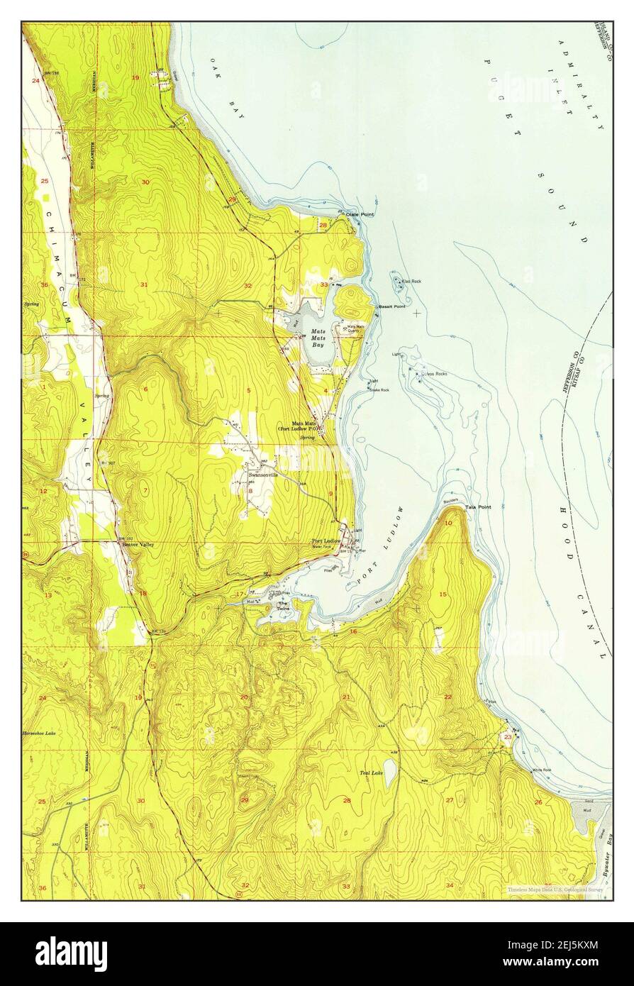 Port Ludlow, Washington, mappa 1953, 1:24000, Stati Uniti d'America da Timeless Maps, dati U.S. Geological Survey Foto Stock
