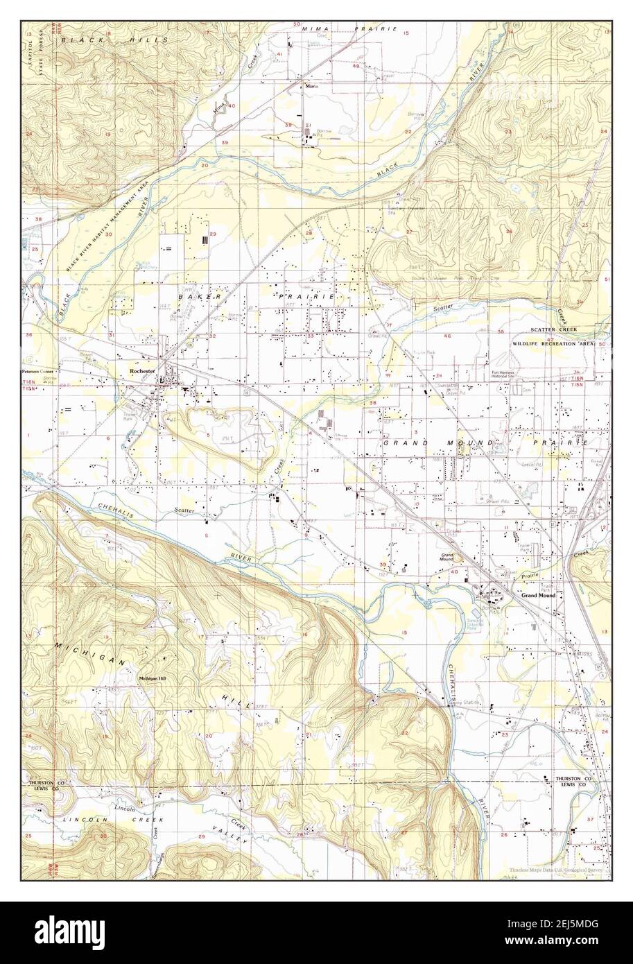 Rochester, Washington, mappa 1986, 1:24000, Stati Uniti d'America da Timeless Maps, dati U.S. Geological Survey Foto Stock