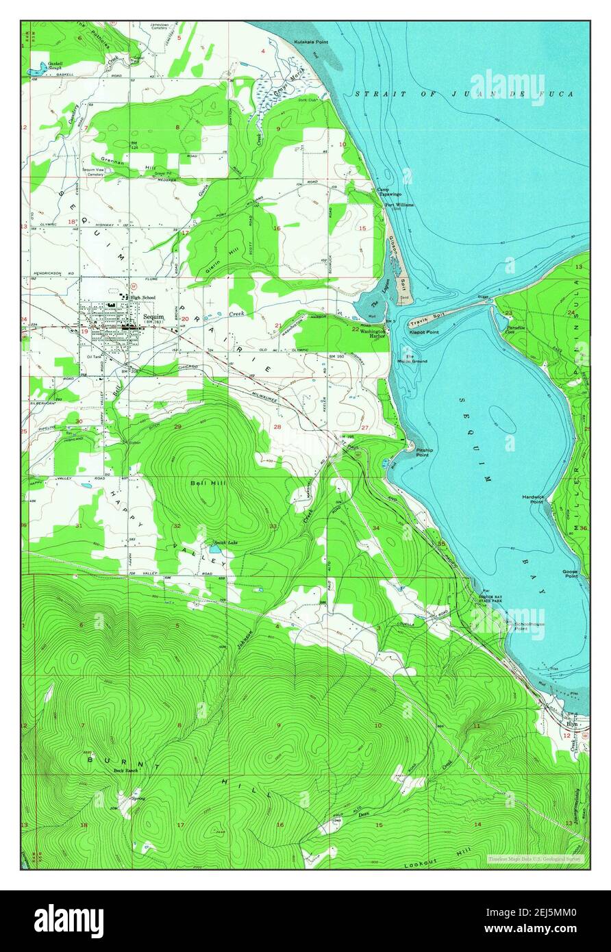 Sequim, Washington, mappa 1956, 1:24000, Stati Uniti d'America da Timeless Maps, dati U.S. Geological Survey Foto Stock