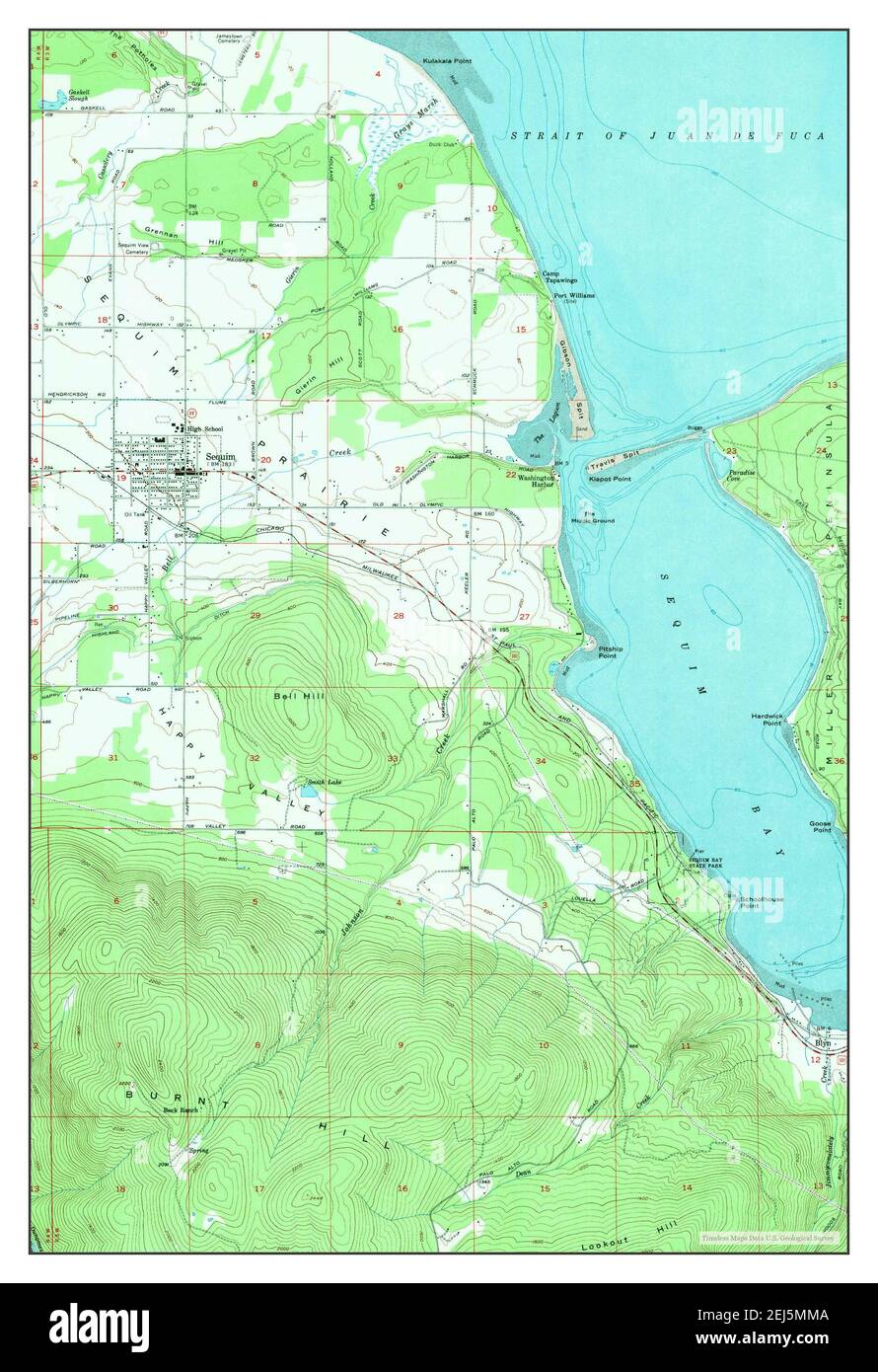 Sequim, Washington, mappa 1956, 1:24000, Stati Uniti d'America da Timeless Maps, dati U.S. Geological Survey Foto Stock