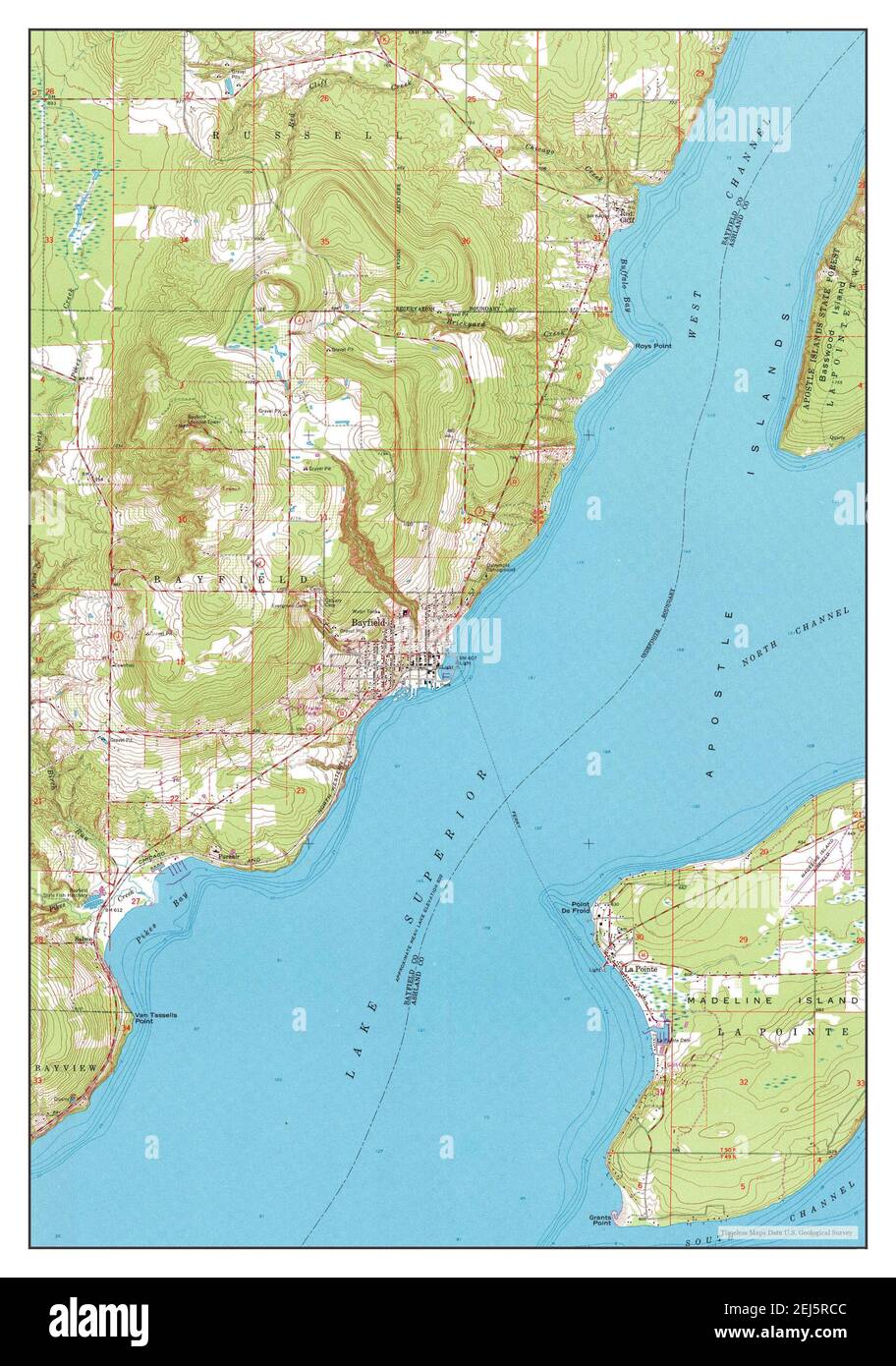 Bayfield, Wisconsin, mappa 1964, 1:24000, Stati Uniti d'America da Timeless Maps, dati U.S. Geological Survey Foto Stock