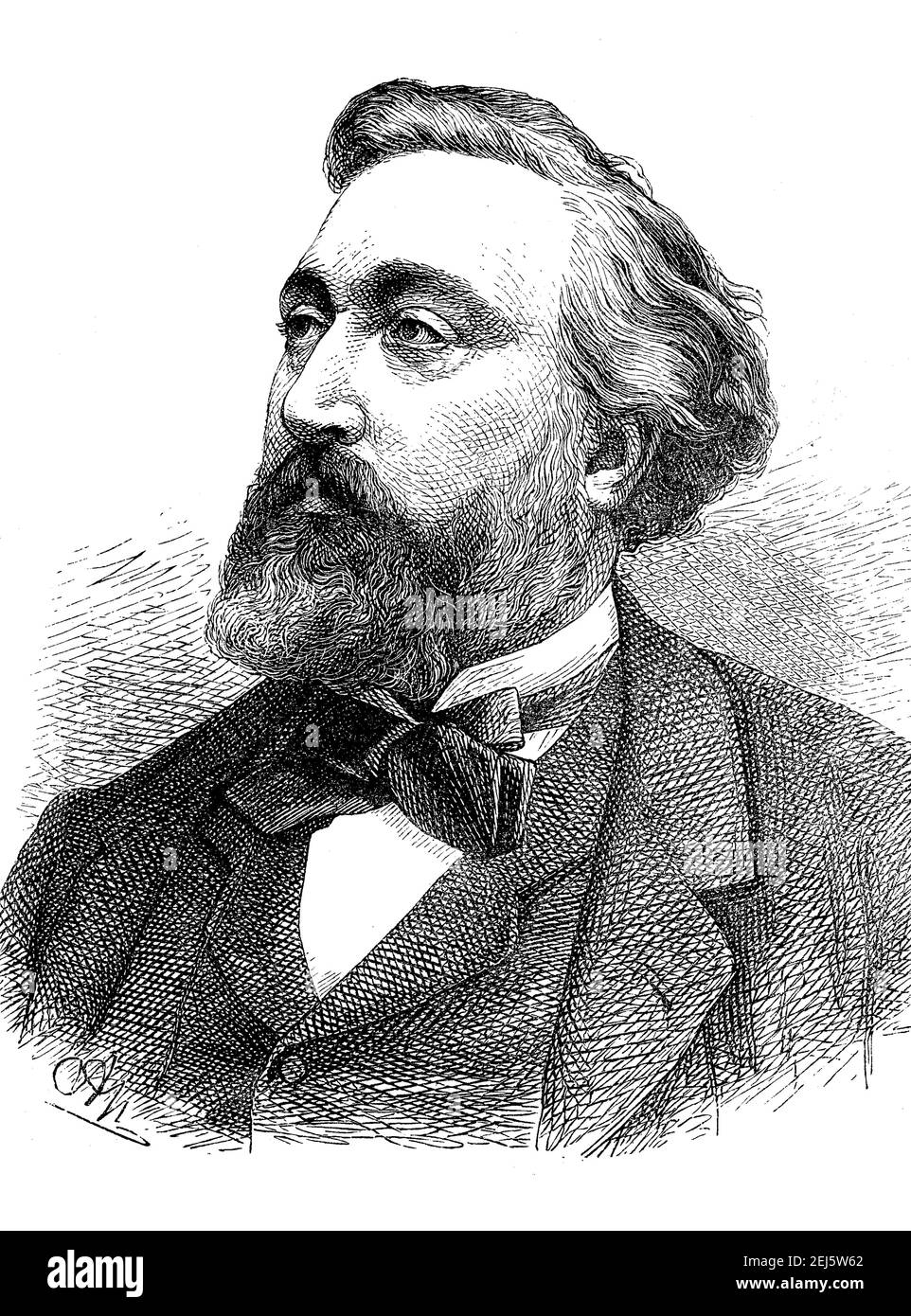 Leon Gambetta, 2 aprile 1838 - 31 dicembre 1882, è stato uno statista francese della terza Repubblica, Leon Gambetta, 2. Aprile 1838 - 31. Dezember 1882, war ein Franzoesischer Staatsmann der Dritten Republik, Historisch, storico, digitale riproduzione migliorata di un originale del 19 ° secolo / digitale Reproduktion einer Originalvollage aus dem 19. Jahrhundert, Foto Stock