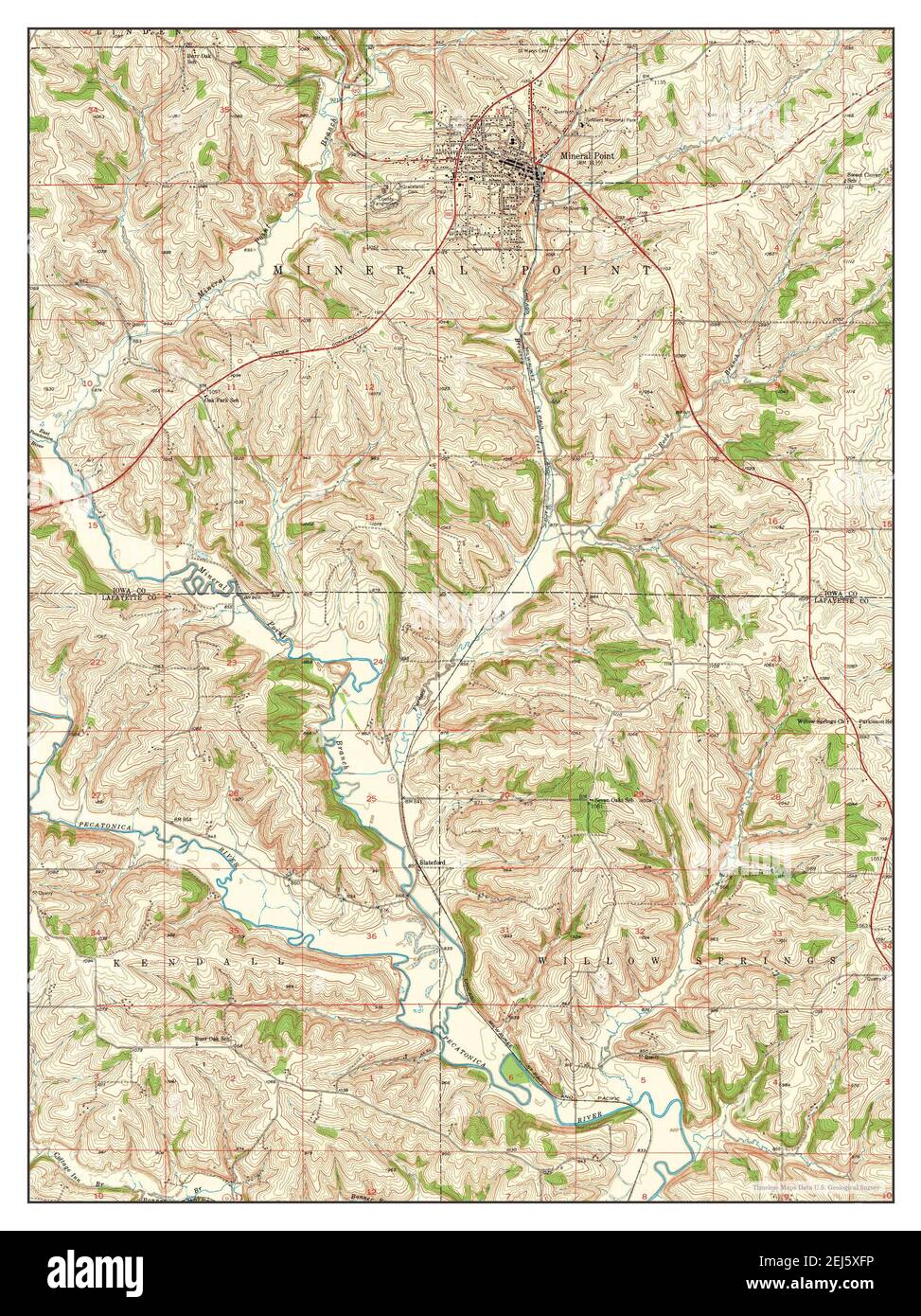 Mineral Point, Wisconsin, mappa 1952, 1:24000, Stati Uniti d'America da Timeless Maps, dati U.S. Geological Survey Foto Stock
