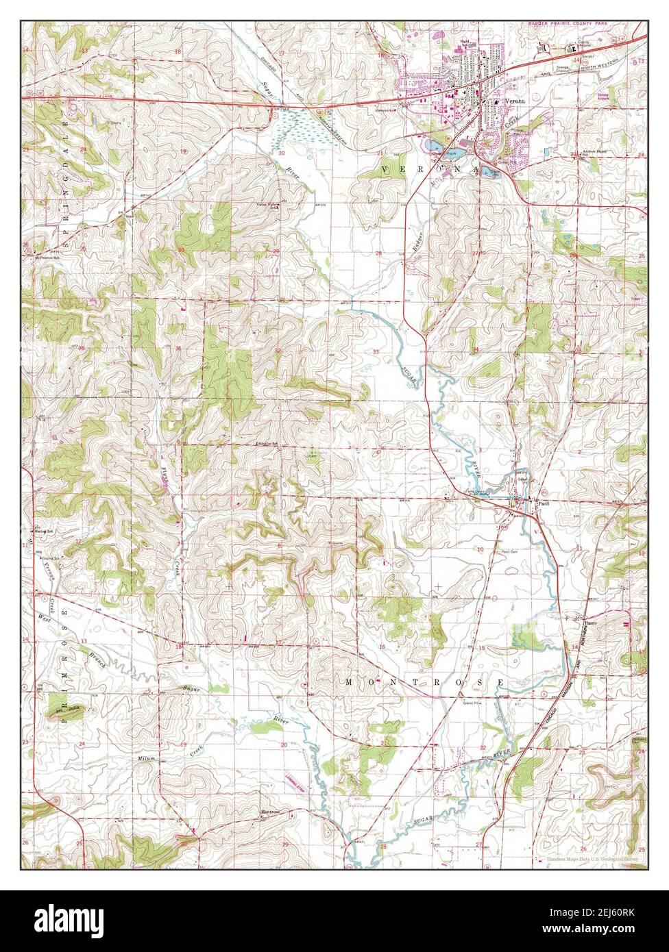 Mappa di verona wisconsin Immagini senza sfondo e Foto Stock ritagliate