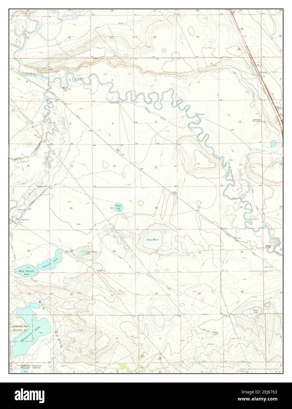 Bambforth Lake, Wyoming, map 1963, 1:24000, United States of America by Timeless Maps, data U.S. Geological Survey Foto Stock