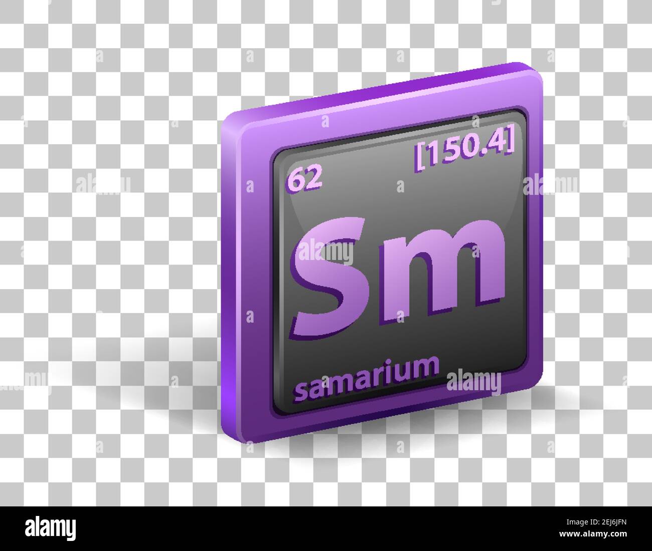 Elemento chimico del samario. Simbolo chimico con numero atomico e massa atomica. Illustrazione Illustrazione Vettoriale
