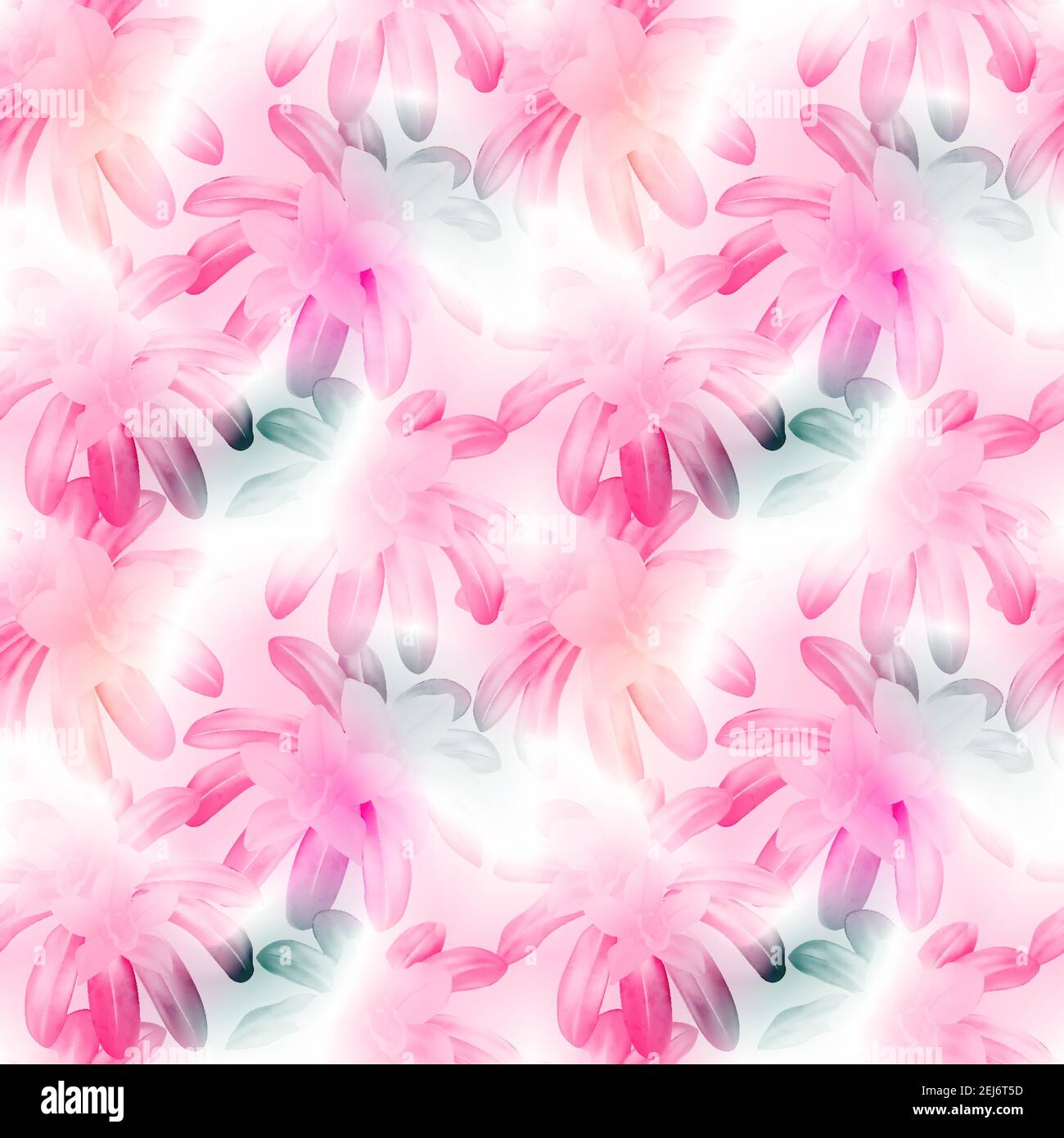 Motivo rosa tropicale senza cuciture su sfondo acquerello, illustrazione vettoriale Illustrazione Vettoriale