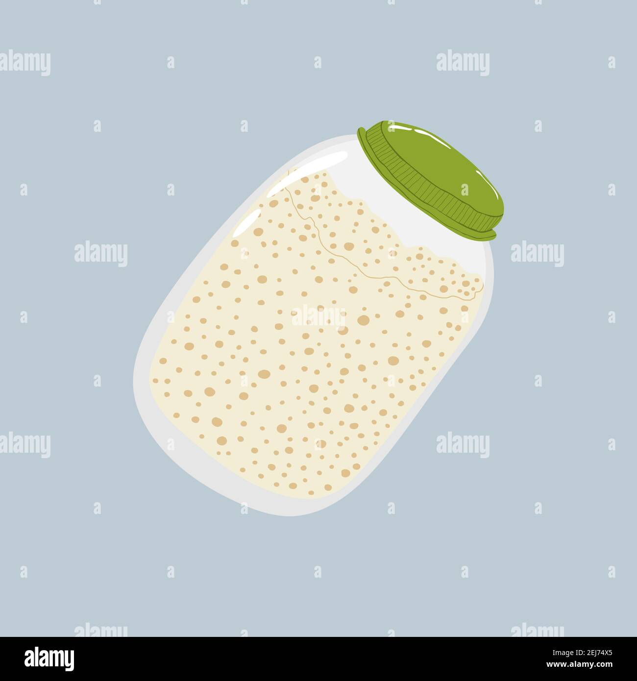 Vasetto in vetro riutilizzabile per alimenti. Semplice icona di contenitore riutilizzabile per alimenti. Imballaggio ecocompatibile. Concetto di stile di vita senza sprechi. Illustrazione vettoriale in Illustrazione Vettoriale