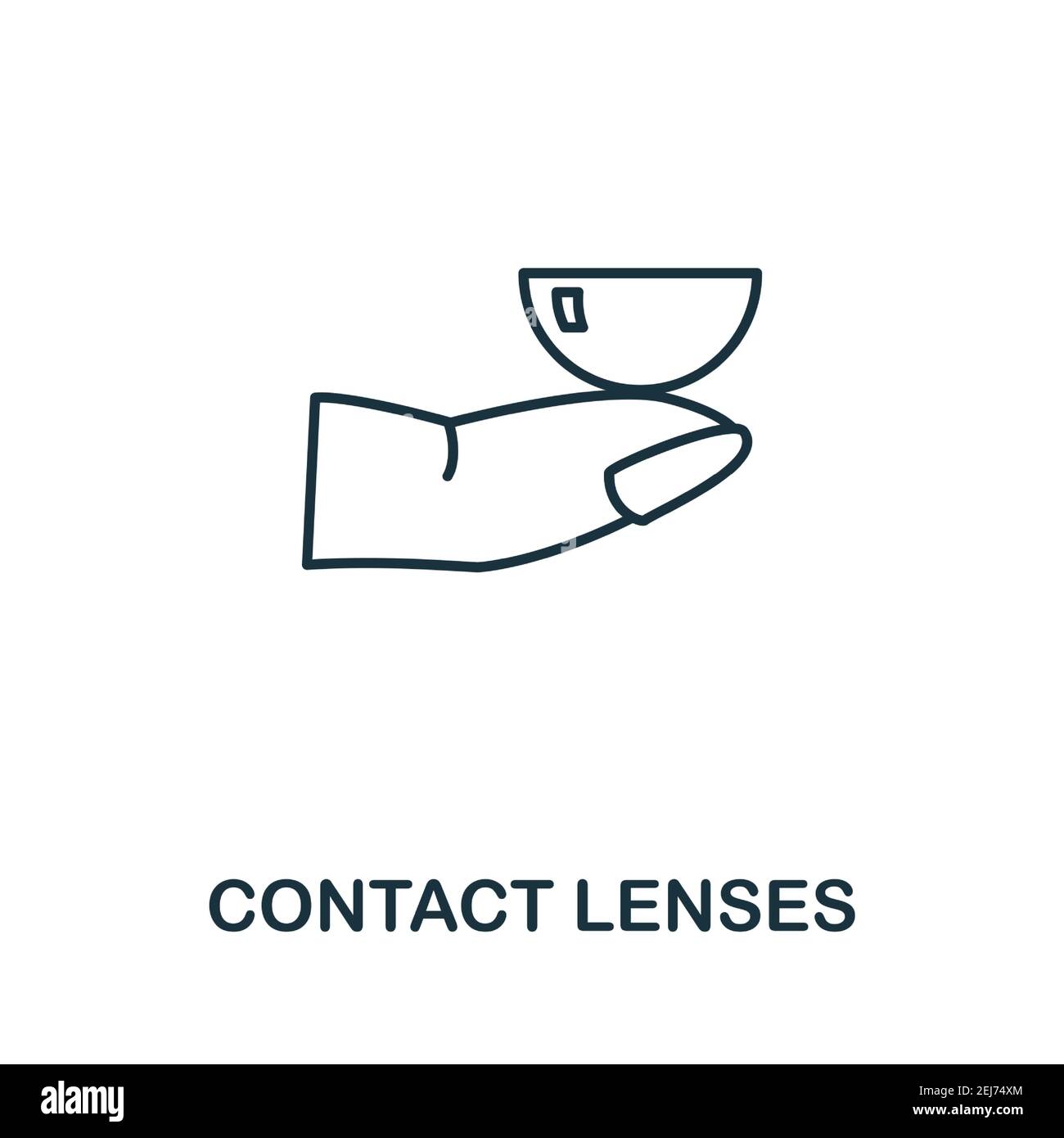 Icona lenti a contatto. Semplice illustrazione dalla collezione di oftalmologia. Creative lenti a contatto icona per web design, modelli, infografica e altro ancora Illustrazione Vettoriale