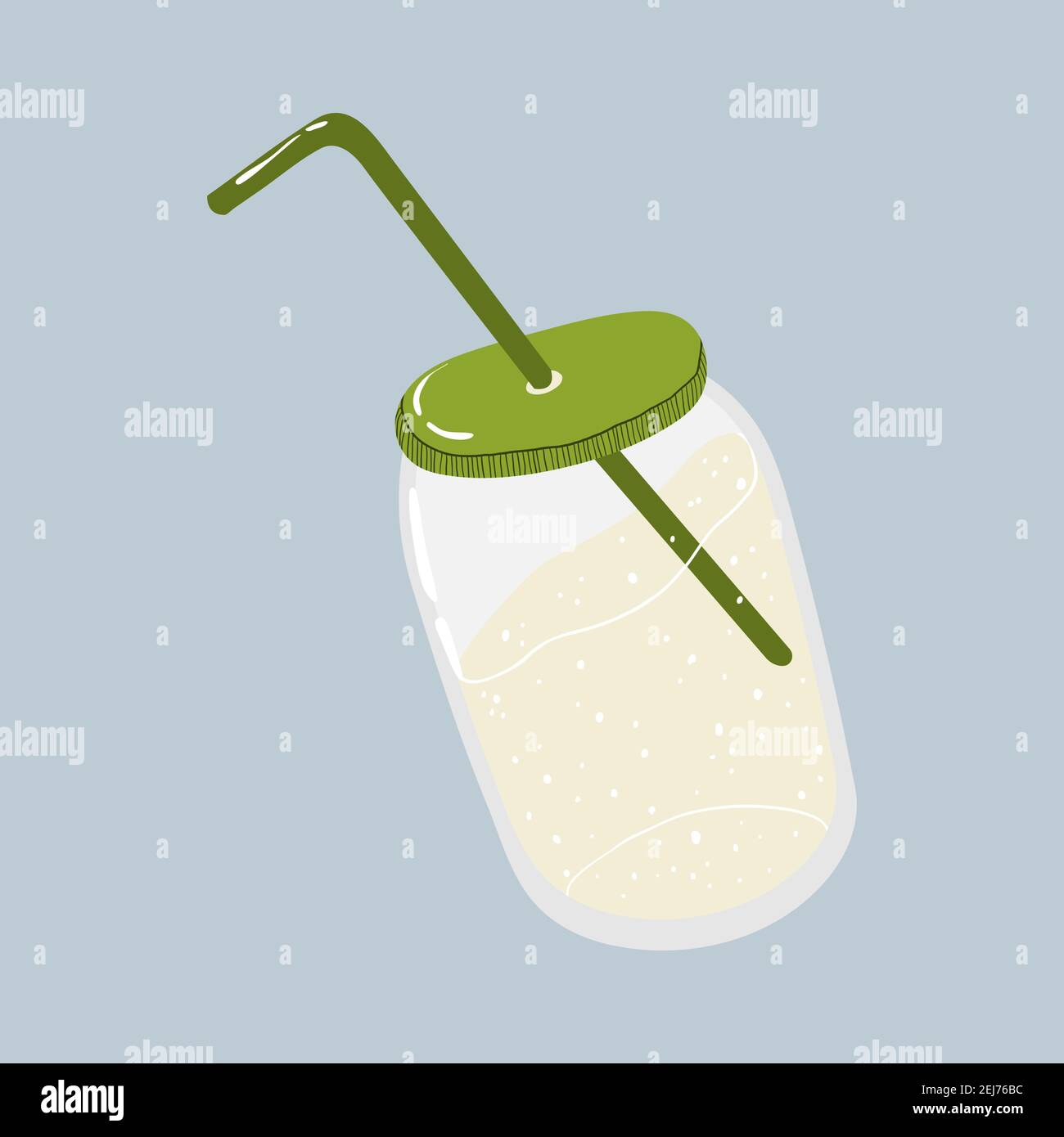 Flacone in vetro riutilizzabile per bevande. Icona SIM-ple del contenitore riutilizzabile per wa-ter. Imballaggio ecocompatibile. Concetto di stile di vita senza sprechi. Senza plastica. Ve Illustrazione Vettoriale