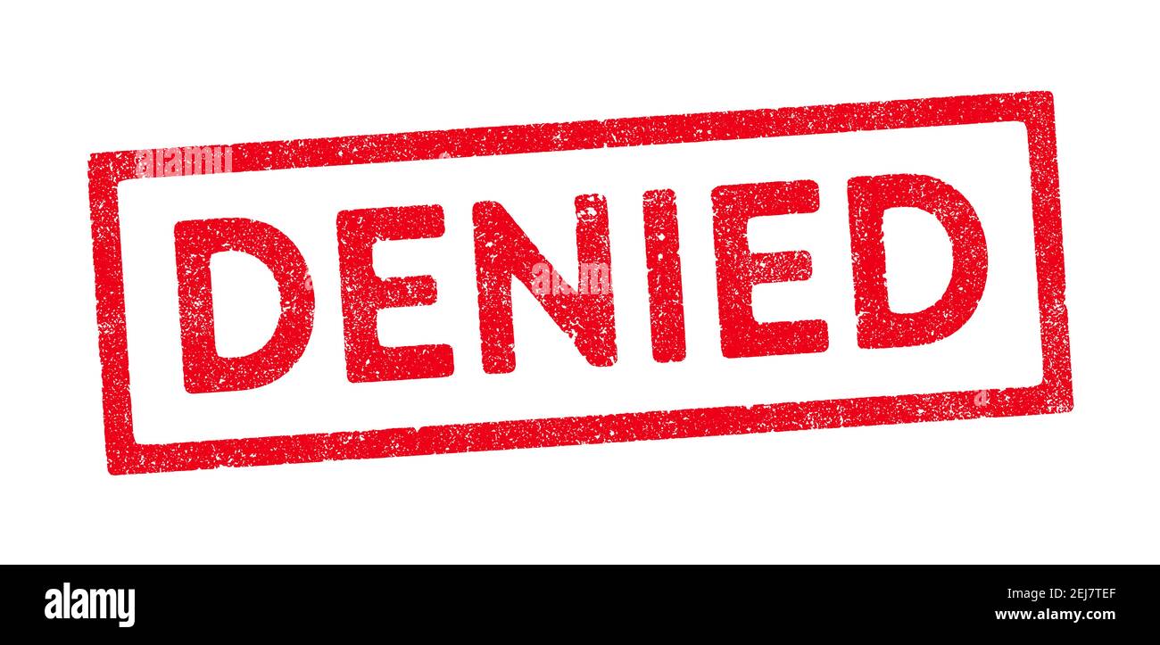 Illustrazione vettoriale della parola negata nel timbro con inchiostro rosso Illustrazione Vettoriale