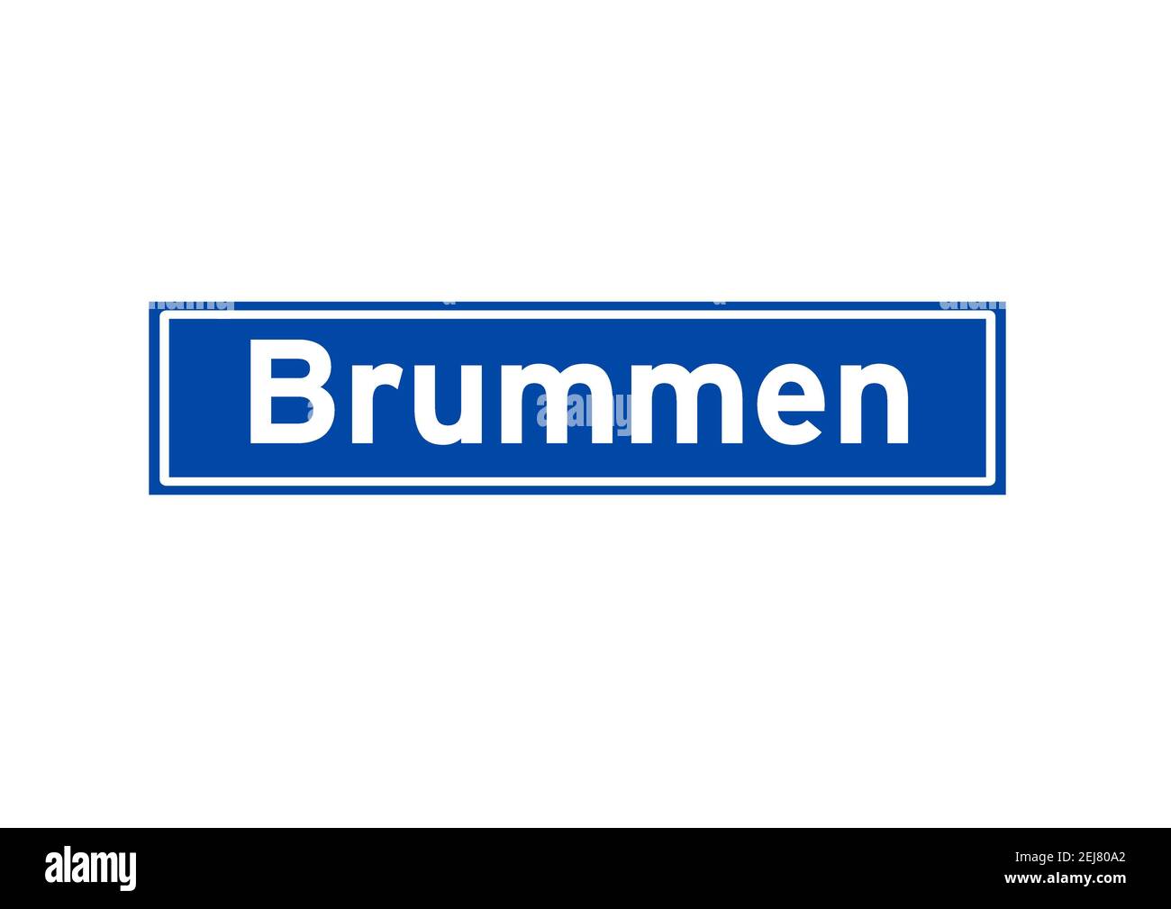 Brummen isolato olandese luogo segno nome. Indicazione della città dai Paesi Bassi. Foto Stock