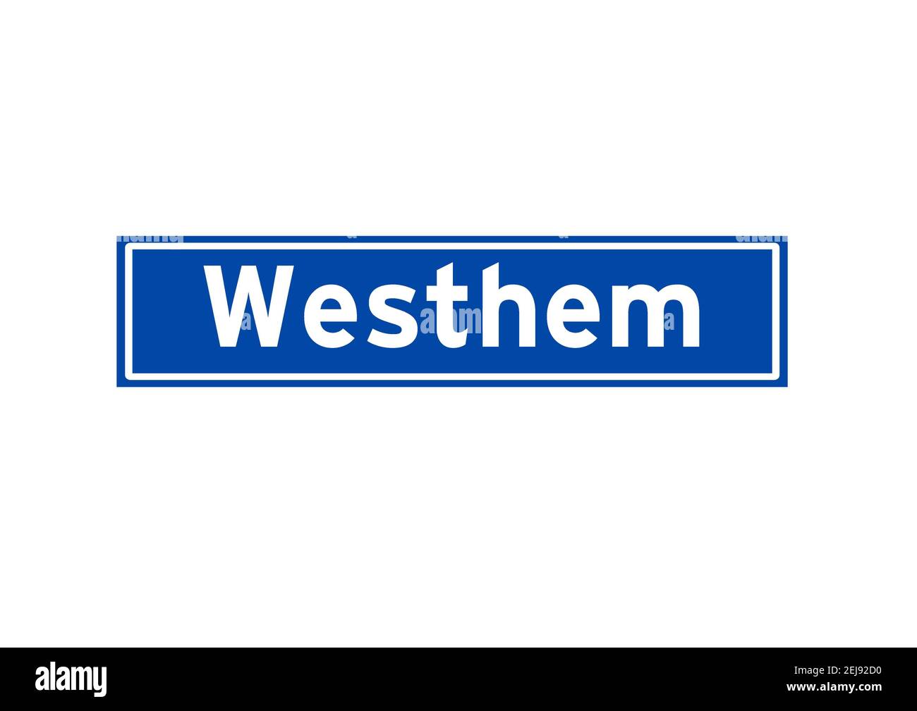 Weshem isolato olandese luogo segno nome. Indicazione della città dai Paesi Bassi. Foto Stock
