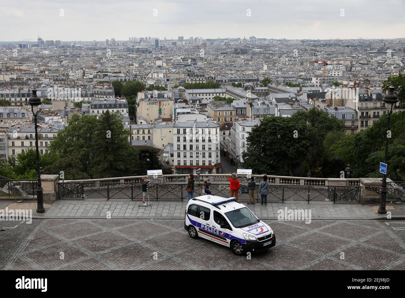 Parigi, francia visto da montmartre durante il blocco Foto Stock