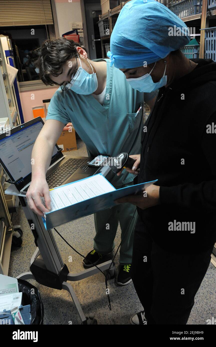 Unità di terapia intensiva medica covid-19 Foto Stock