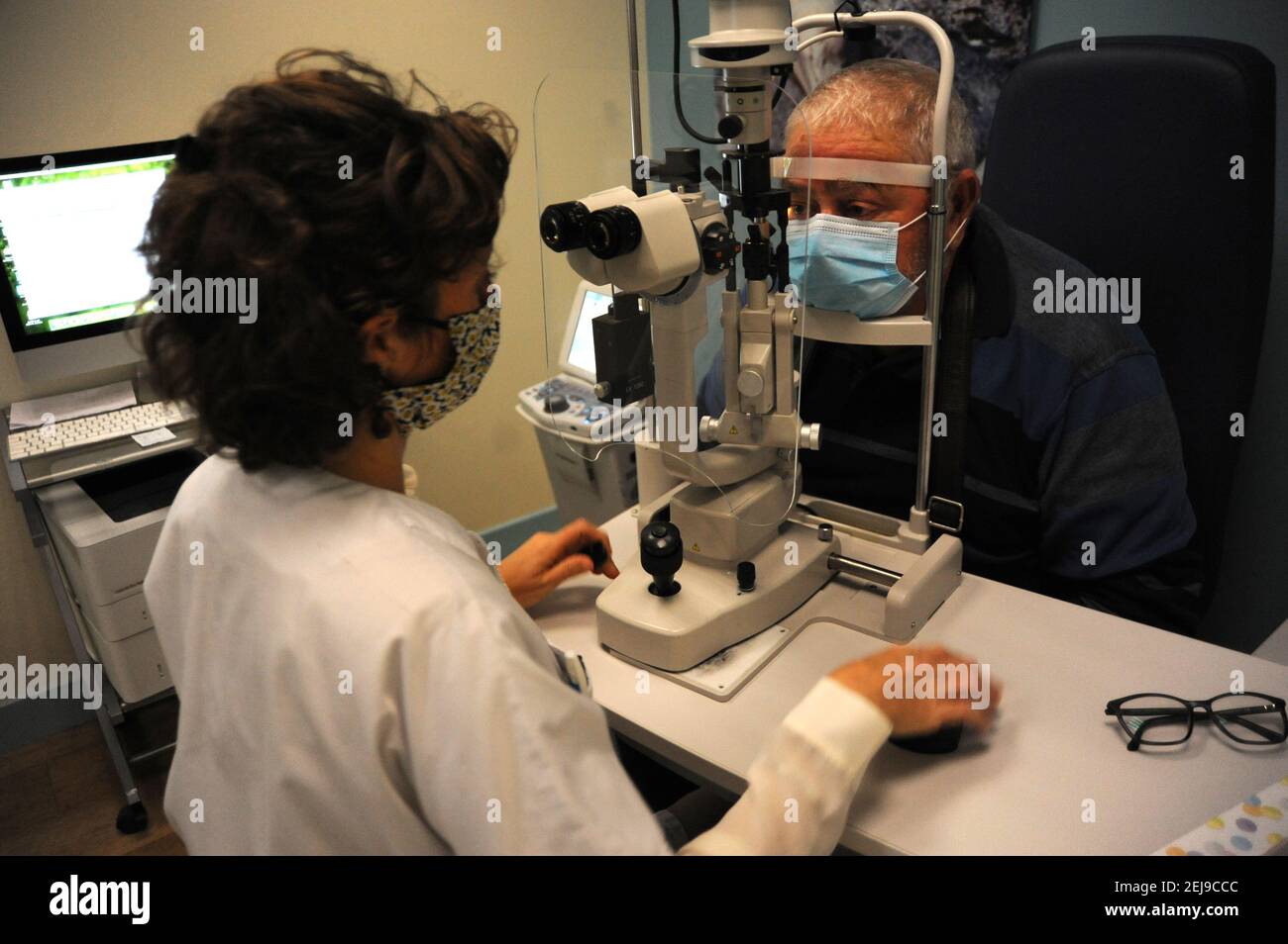 Ufficio di oftalmologia Foto Stock