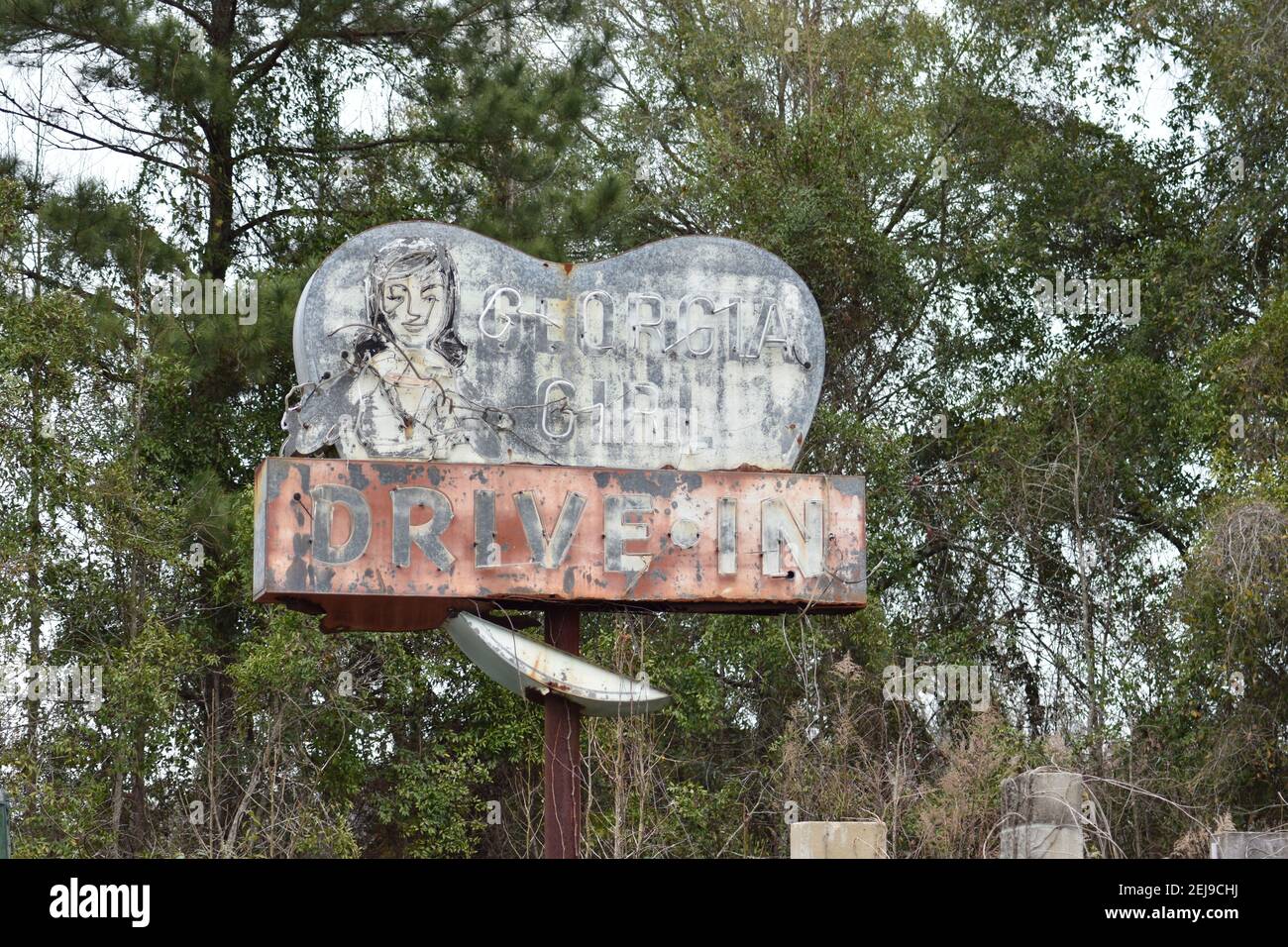 Woodbine Georgia vintage Highway segno Georgia Girl Foto Stock