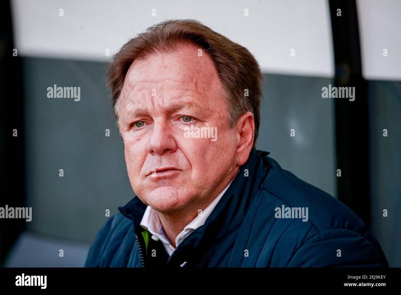 NIJMEGEN, PAESI BASSI - FEBBRAIO 21: Capo allenatore Mike Snoei di De Graafschap durante la partita olandese di Keukenkampioendivisie tra NEC e De Graafschap Foto Stock