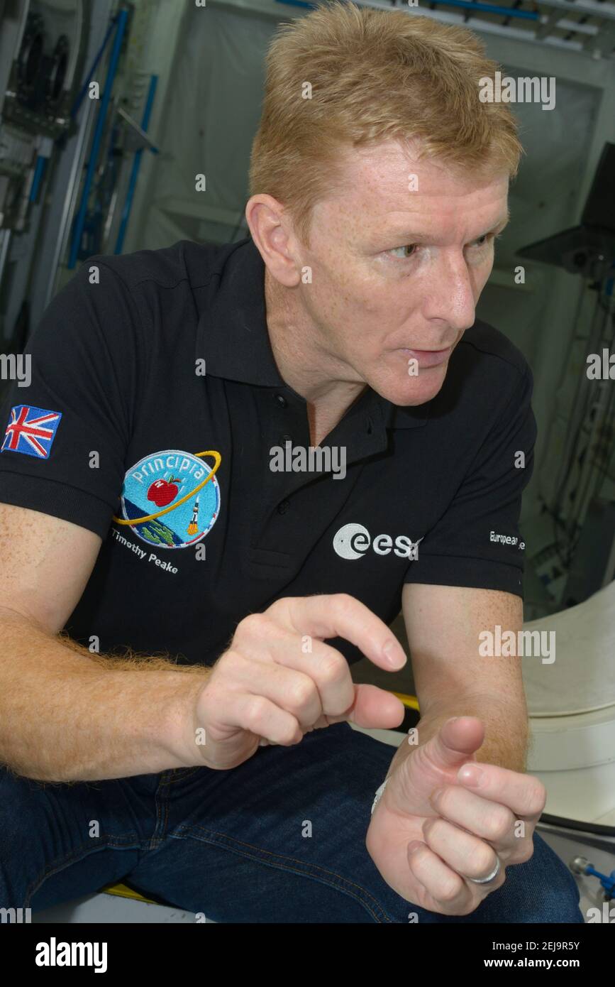 Tim Peake, astronauta dell'Agenzia spaziale europea britannica fotografato all'ESA di Colonia. Foto Stock