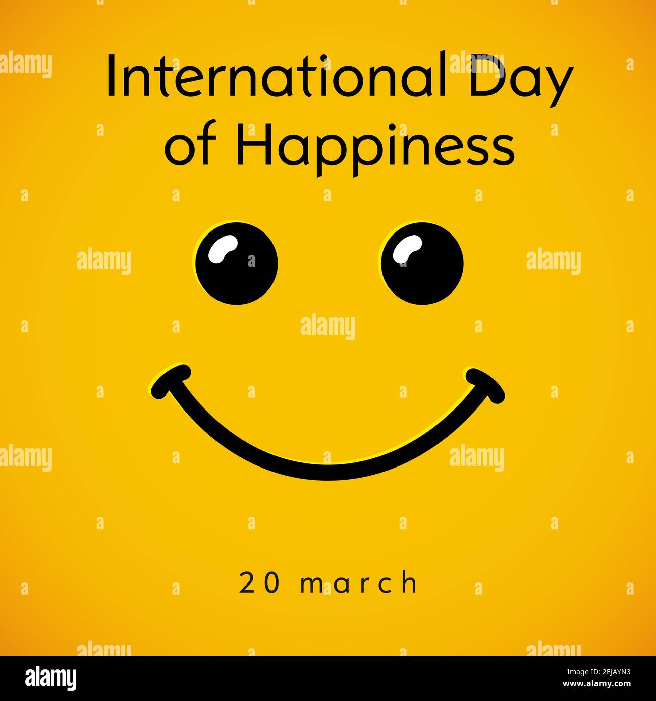 Concetto di biglietto d'auguri per il giorno della felicità del mondo. International Day of Happiness congrati creativi. Modello grafico astratto isolato. Internet messe Illustrazione Vettoriale