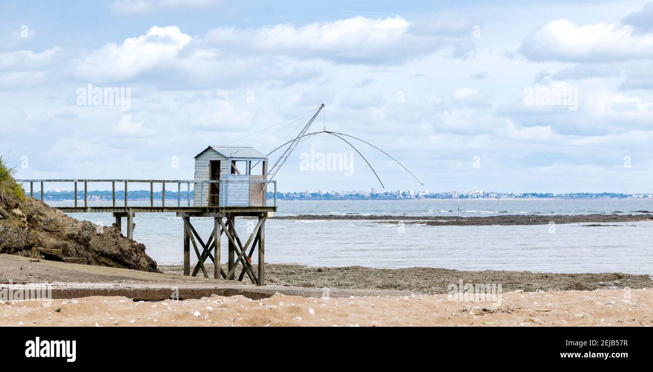 pesca netta nella costa atlantica Foto Stock