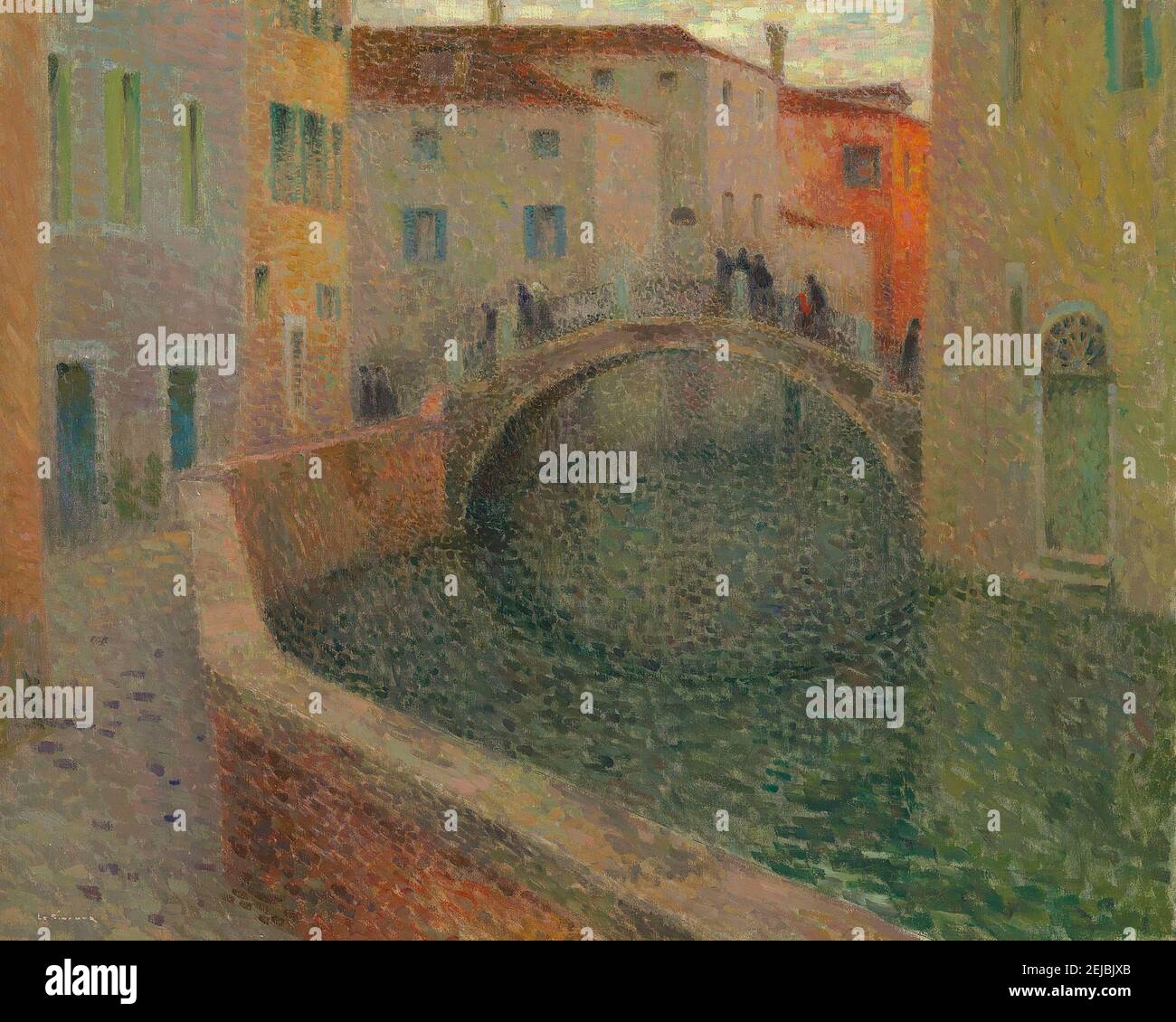 Il piccolo canale, sera grigia, Venezia. Museo: COLLEZIONE PRIVATA. AUTORE: HENRI LE SIDANER. Foto Stock