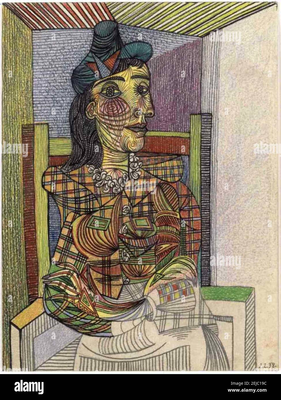 Tableau Toile Dora Maar De Picasso - Reproduction D'art 50x70 Cm - Impression Italie - Style Moderne