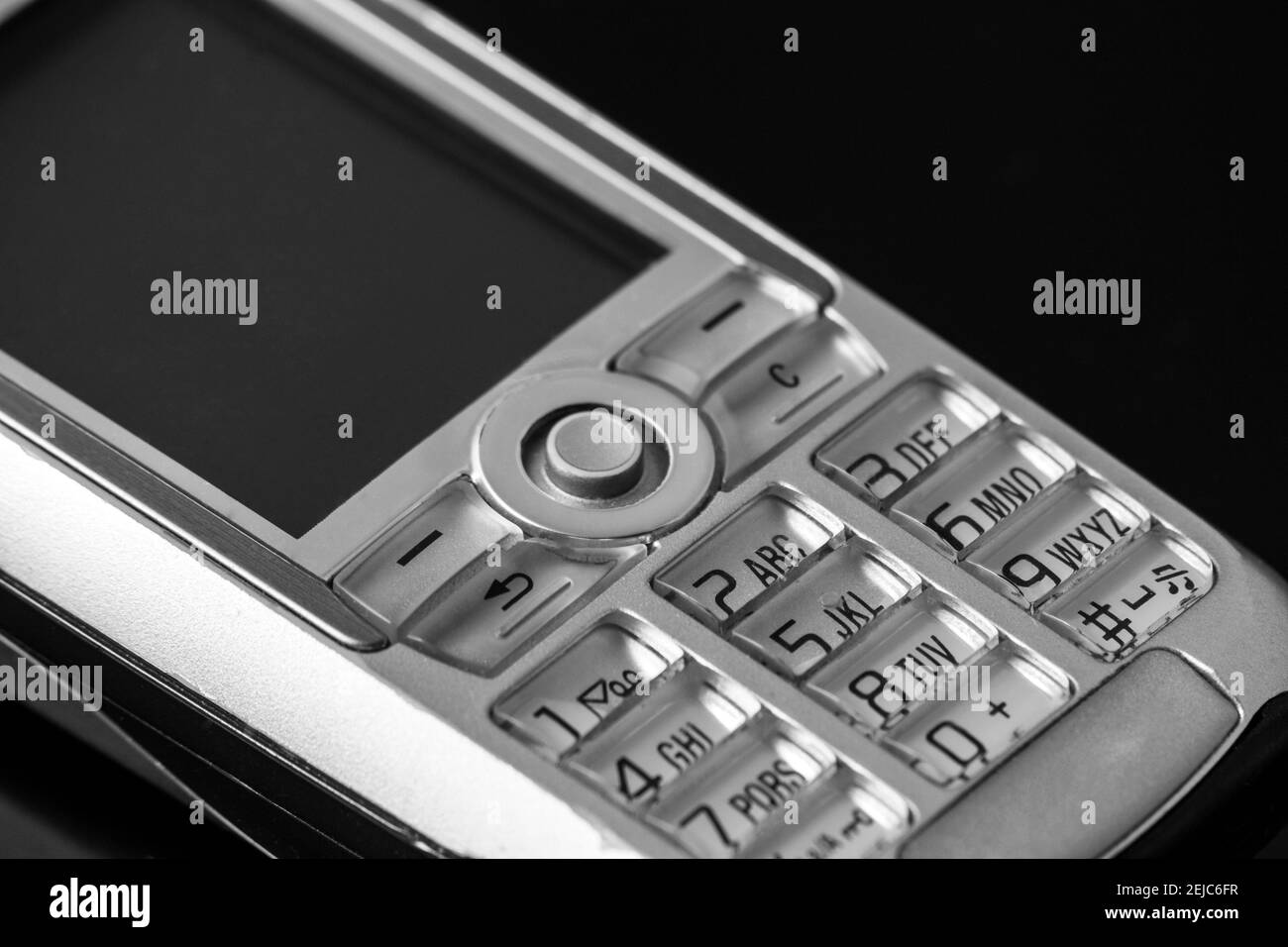 Il vecchio telefono cellulare tastiera numerica Foto Stock