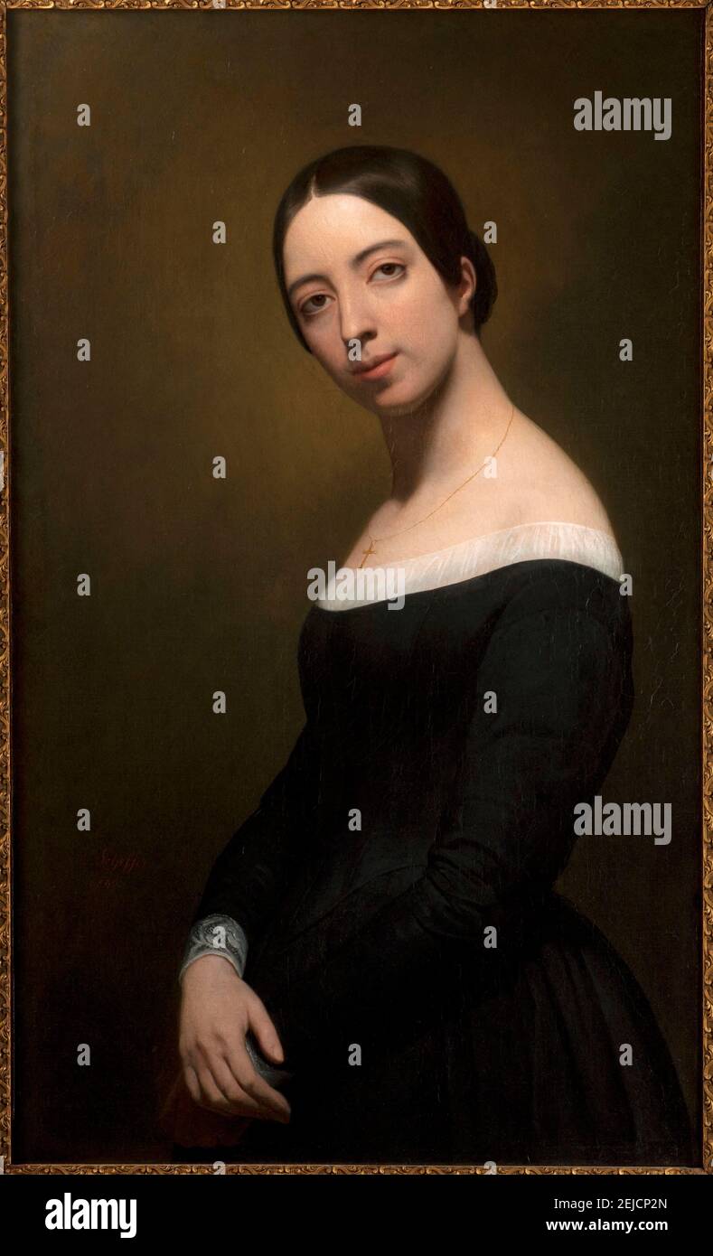 Ritratto della cantante e compositore Pauline Viardot (1821-1910). Museo: Musée de la vie romantique, Parigi. Autore: ARY SCHEFFER. Foto Stock