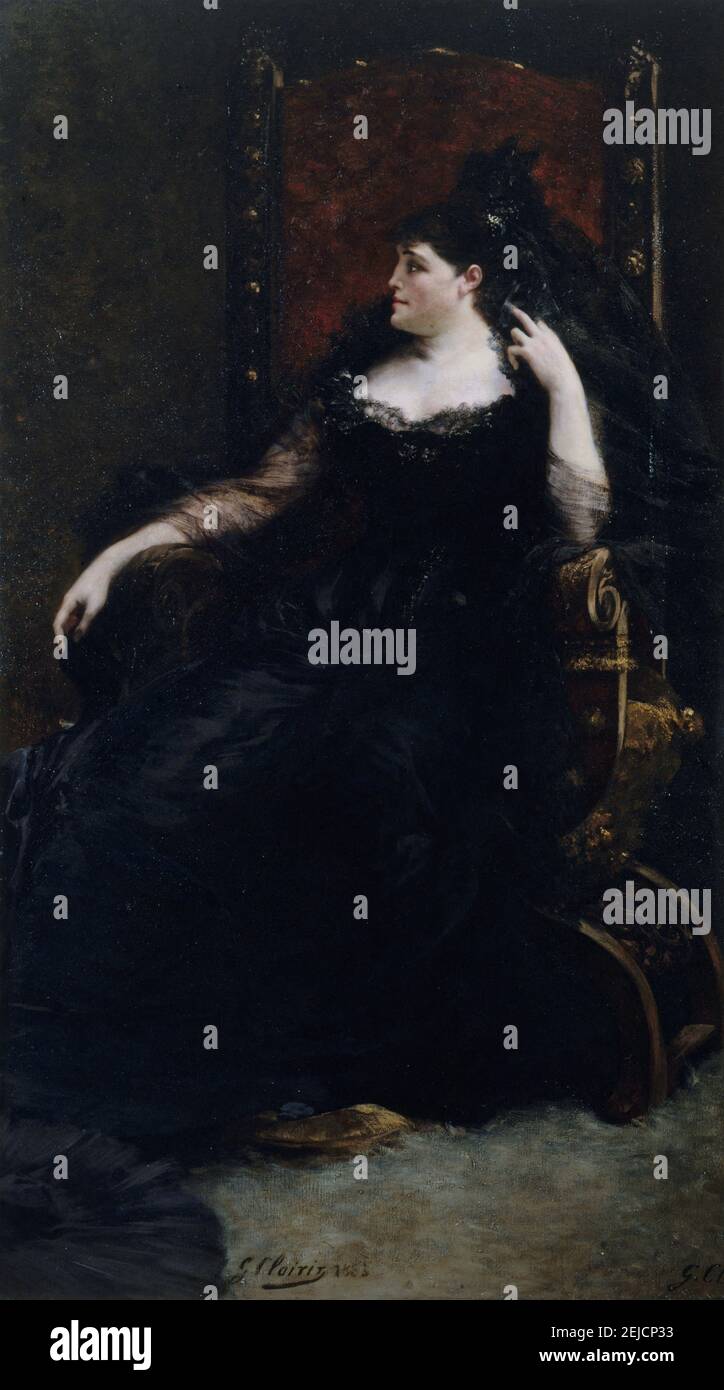 Ritratto della cantante d'opera Gabrielle Krauss (1842-1906). Museo: Musée Carnavalet, Parigi. Autore: GEORGES CLAIRIN. Foto Stock