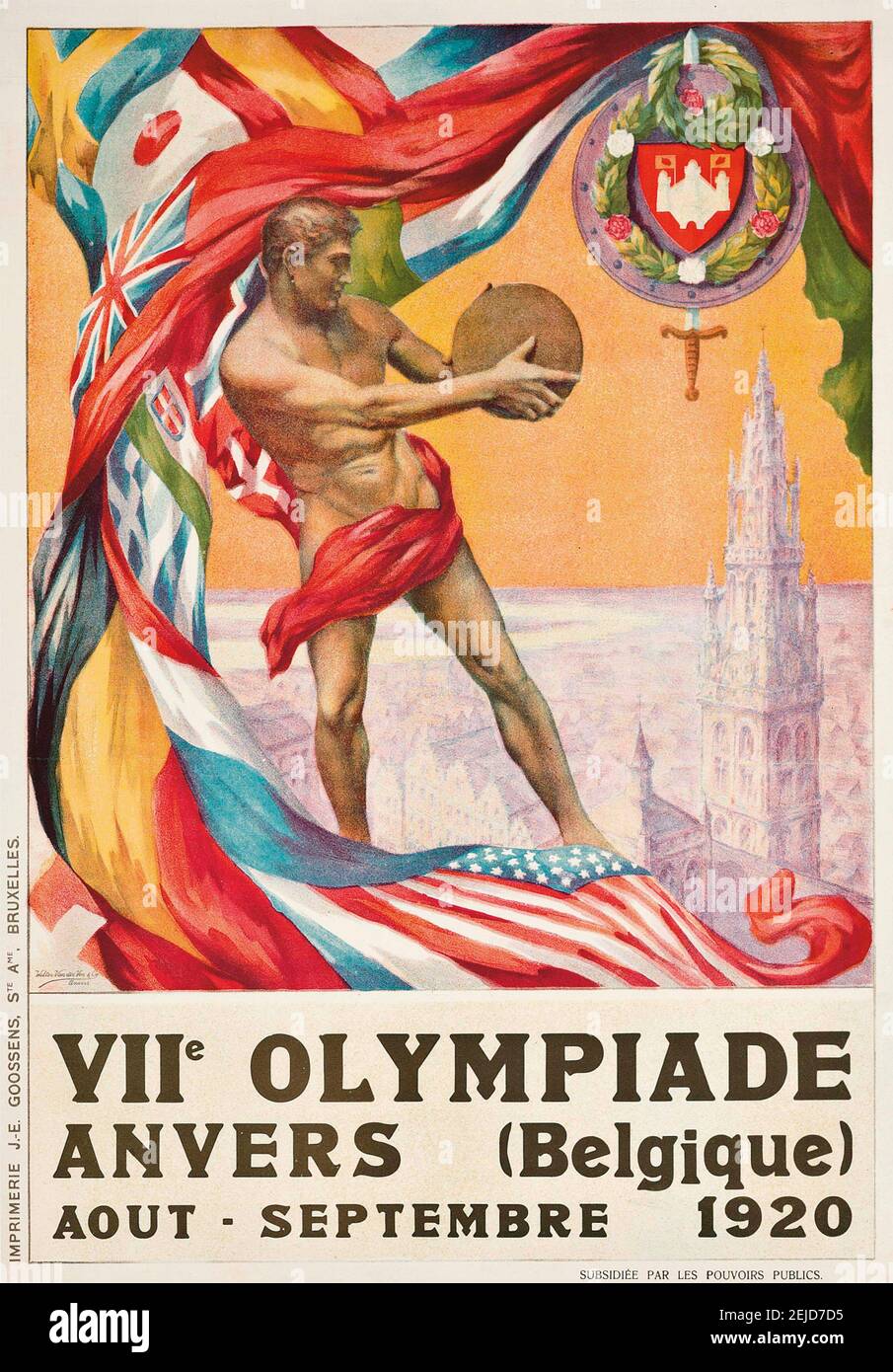 Le Olimpiadi estive del 1920 ad Anversa. Museo: COLLEZIONE PRIVATA. Autore: Walter van der Ven. Foto Stock