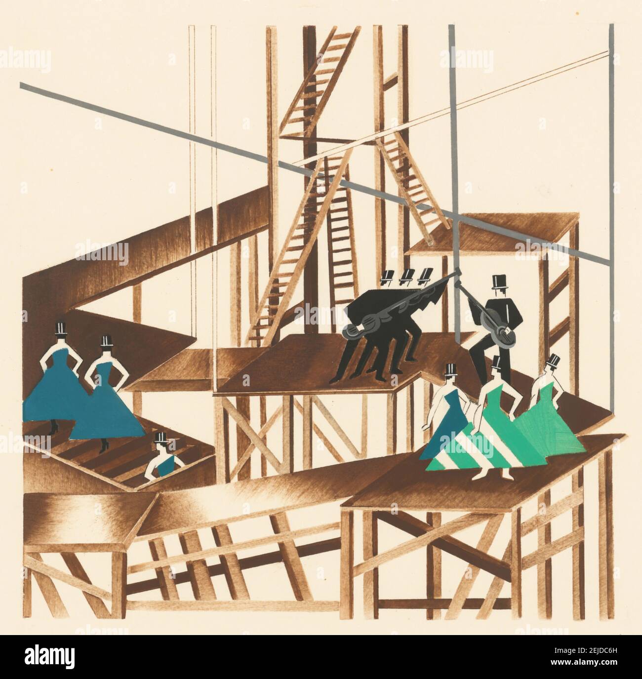 Design scenico dal portfolio Décors de Théâtre. Museo: COLLEZIONE PRIVATA. Autore: ALEXANDRA EXTER. Foto Stock