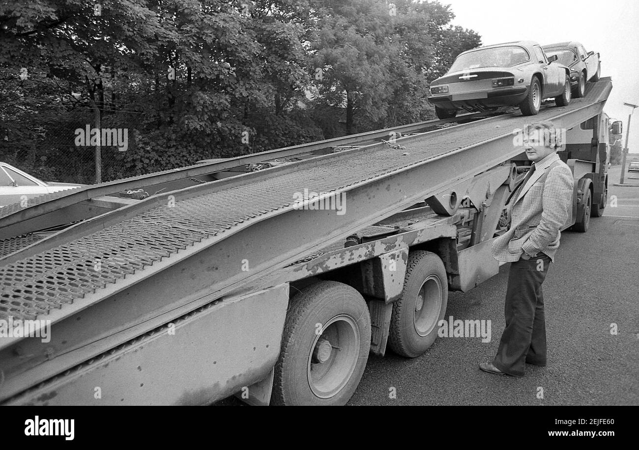 Martin Lilley il proprietario di TVR Sport auto fotografata a. La fabbrica di Blackpool nell'agosto 1978 Foto Stock