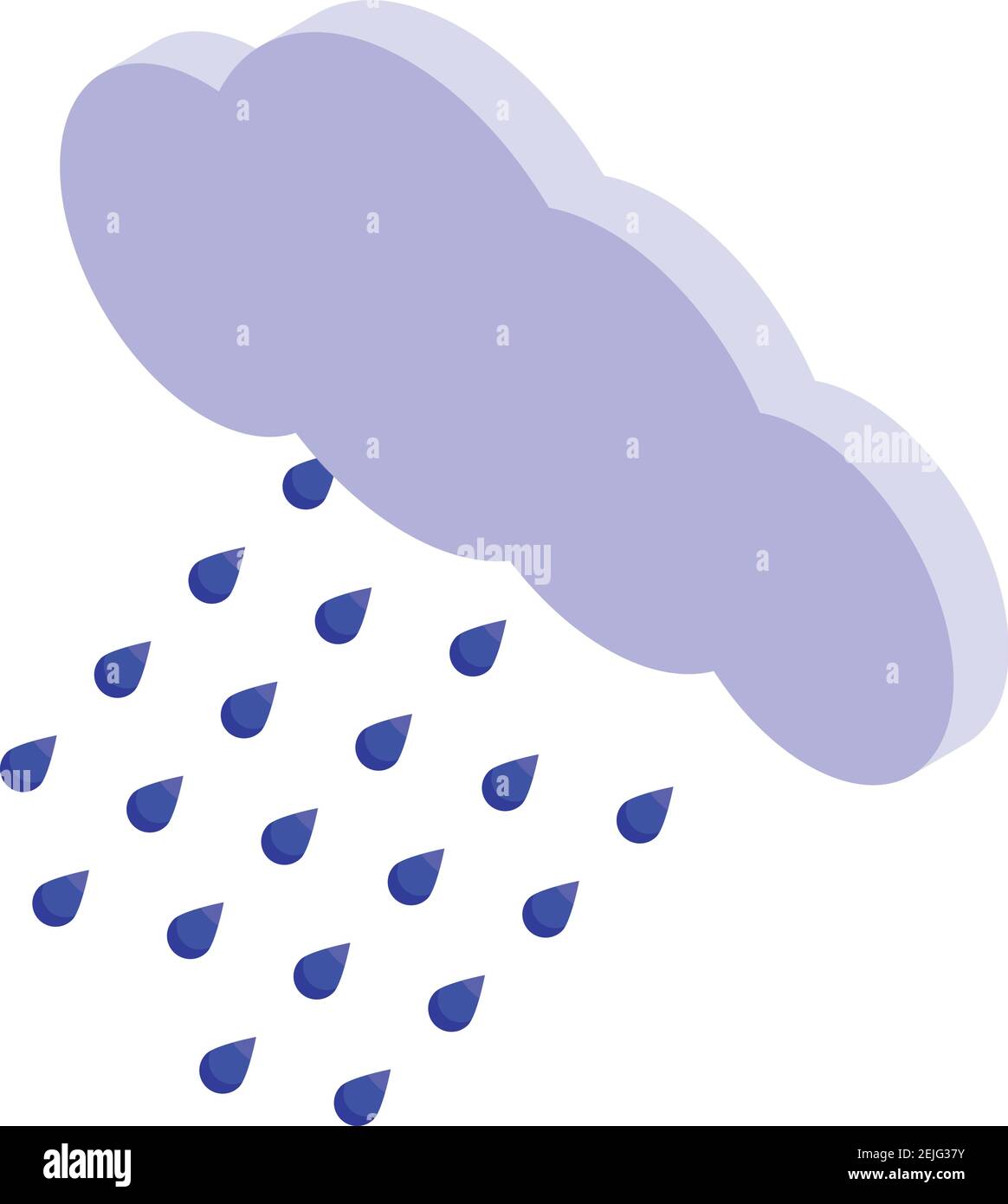 Icona tempo piovoso. Icona vettoriale isometrica delle piogge per il web design isolato su sfondo bianco Illustrazione Vettoriale