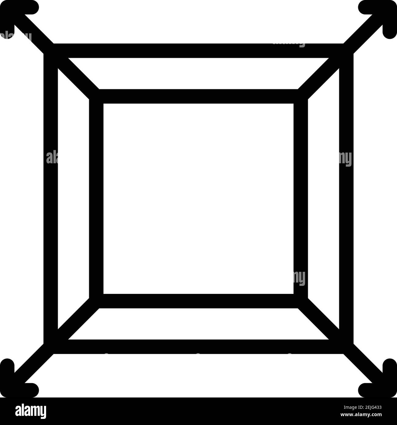 Icona di riprogettazione delle dimensioni. Icona vettoriale di riprogettazione delle dimensioni del contorno per il web design isolato su sfondo bianco Illustrazione Vettoriale