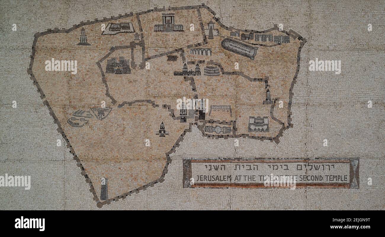 Vista del modello Holyland di Gerusalemme, Museo Israele, Gerusalemme, Israele Foto Stock