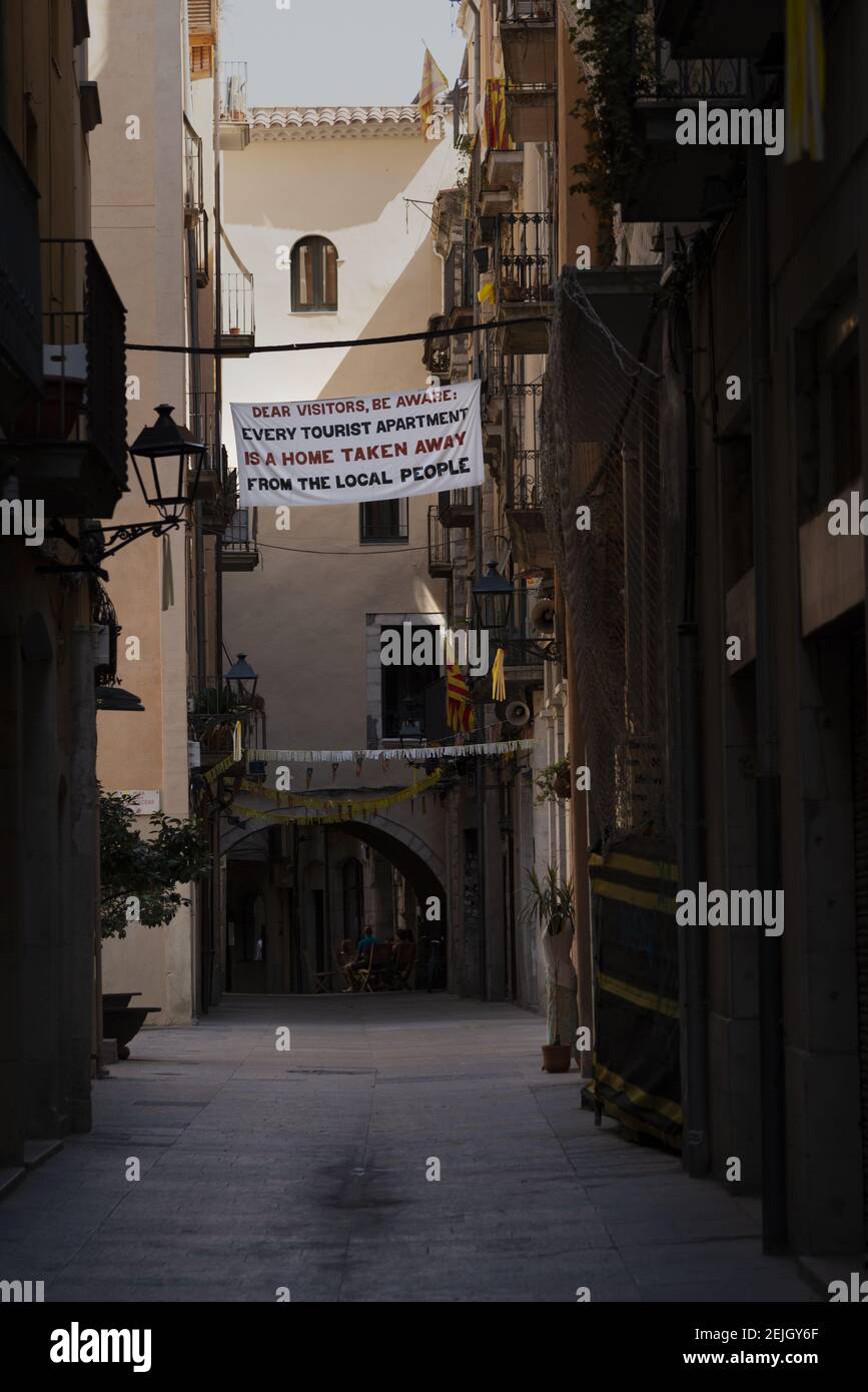 Città vecchia. Girona. Catalogna. Spagna Foto Stock