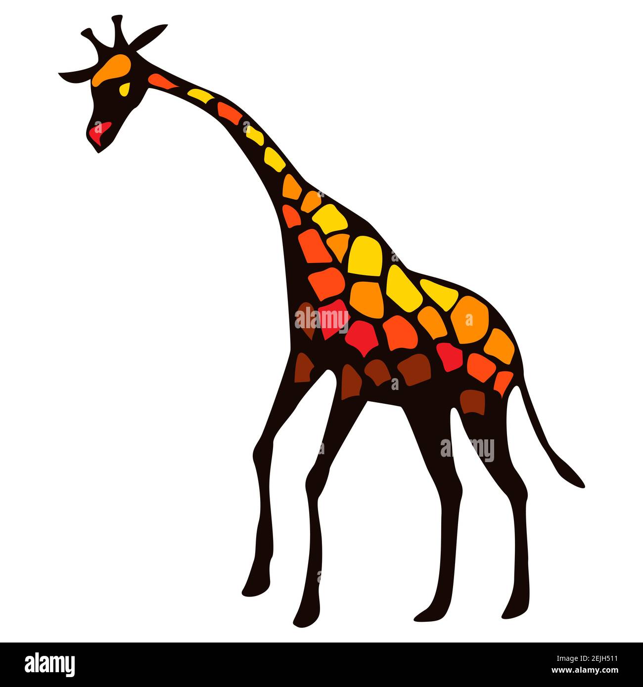 Illustrazione della giraffa stilizzata. Illustrazione Vettoriale